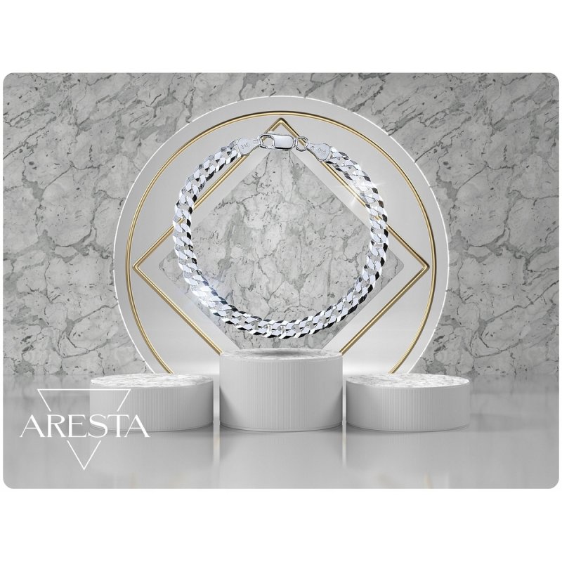 Srebrna męska bransoletka pancerka szerokość 6,5 mm długość 20 cm