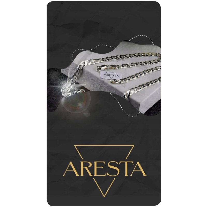 Srebrny łańcuszek Męski 925 Pancerka 5 mm diamentowana 55 cm Naszyjnik Gruby