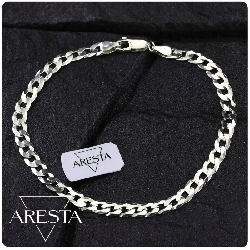 Srebrna męska bransoletka pancerka szerokość 6,5 mm długość 22 cm