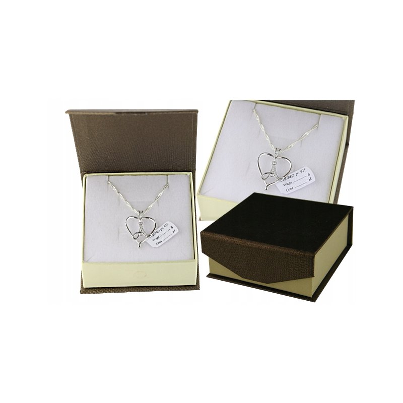 Łańcuszek damski z serduszkiem literka A srebro próby 925