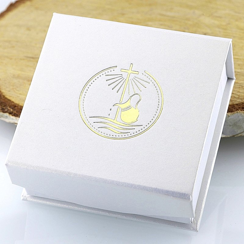 Pudełko opakowanie Jubilerskie na magnes 70x70x30 Na Chrzest Święty