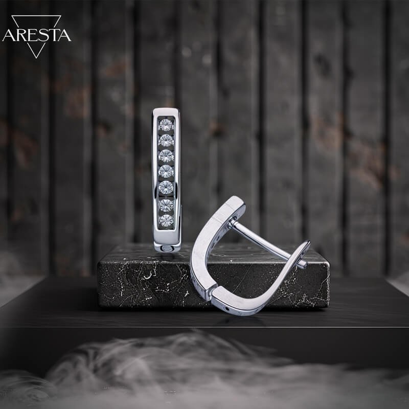 Kolczyki z cyrkoniami srebro próby 925