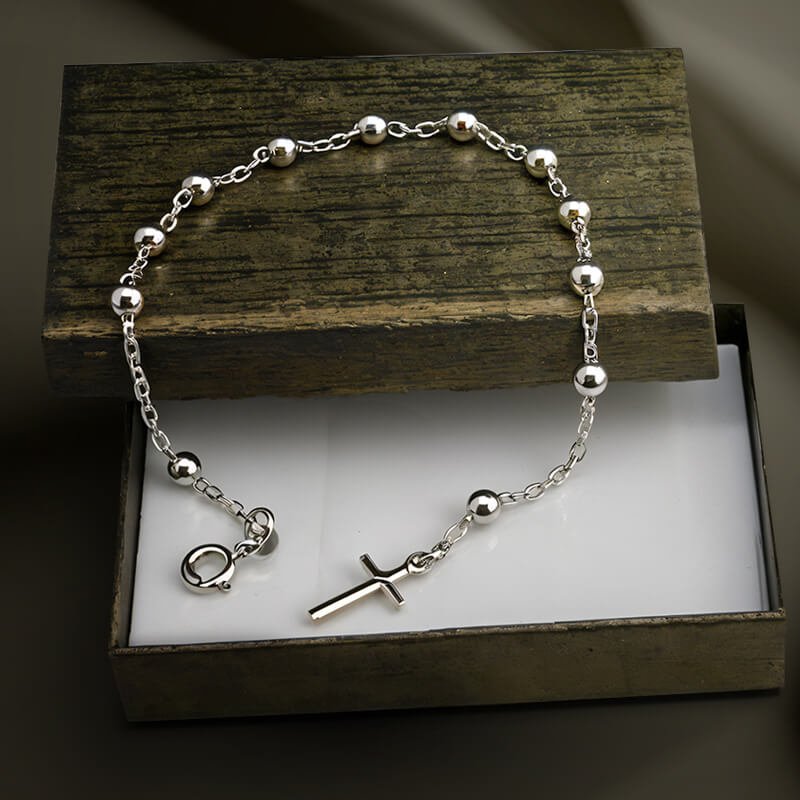 Bransoletka damska Różaniec dziesiątka srebro próby 925