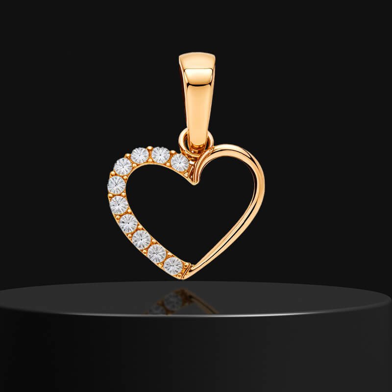 Złota zawieszka serce próby 585 na chrzest komunię