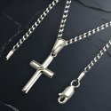 Łańcuszek męski pancerka z krzyżykiem srebro próby 925