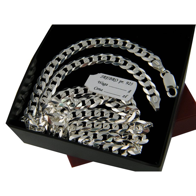 Łańcuszek męski pancerka długość 80cm szerokość 5mm srebro próby 925