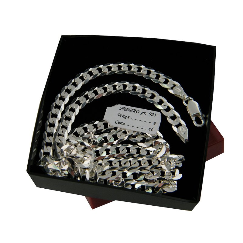Łańcuszek męski pancerka długość 80cm szerokość 5mm srebro próby 925