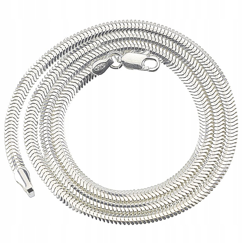 Łańcuszek, Naszyjnik damski Wąż płaski soczewka szerokość 3,5mm, 45cm srebro925