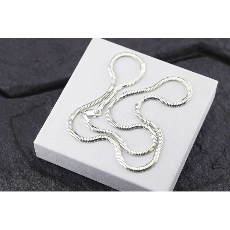 Łańcuszek, Naszyjnik damski Wąż płaski soczewka szerokość 3,5mm, 45cm srebro925