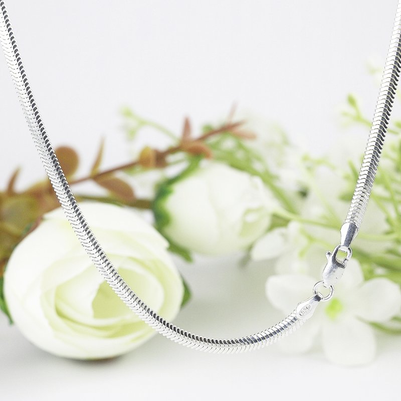 Łańcuszek, Naszyjnik damski Wąż płaski soczewka szerokość 3,5mm, 50cm srebro925
