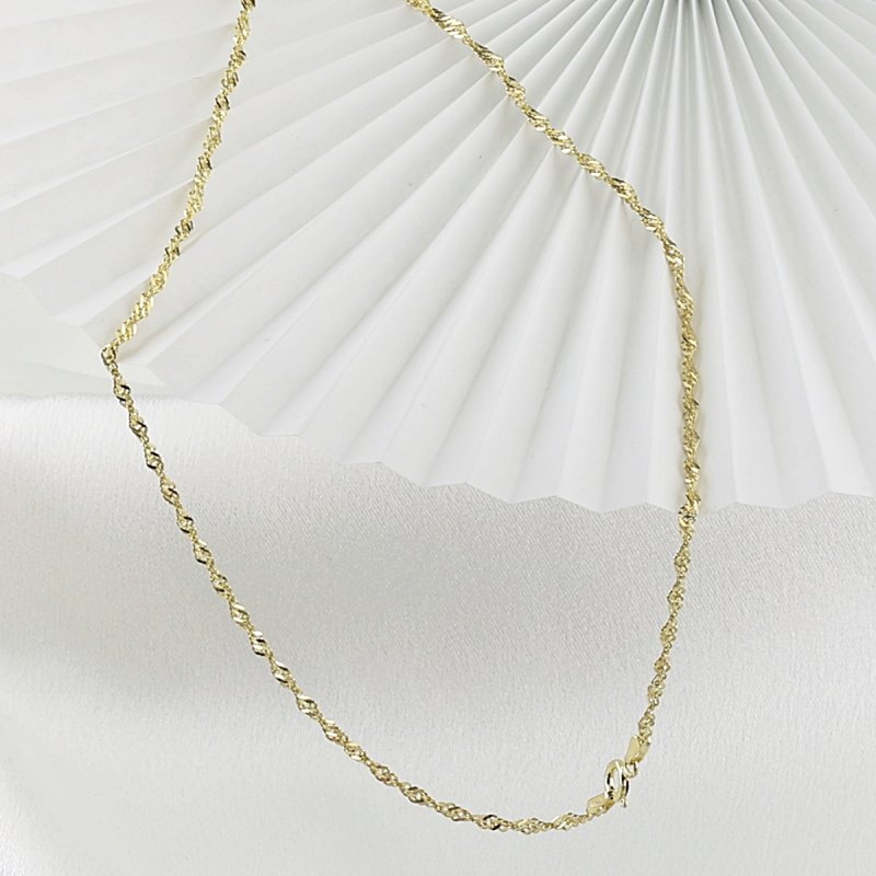 Łańcuszek damski Singapur srebro próby 925 pozłacane