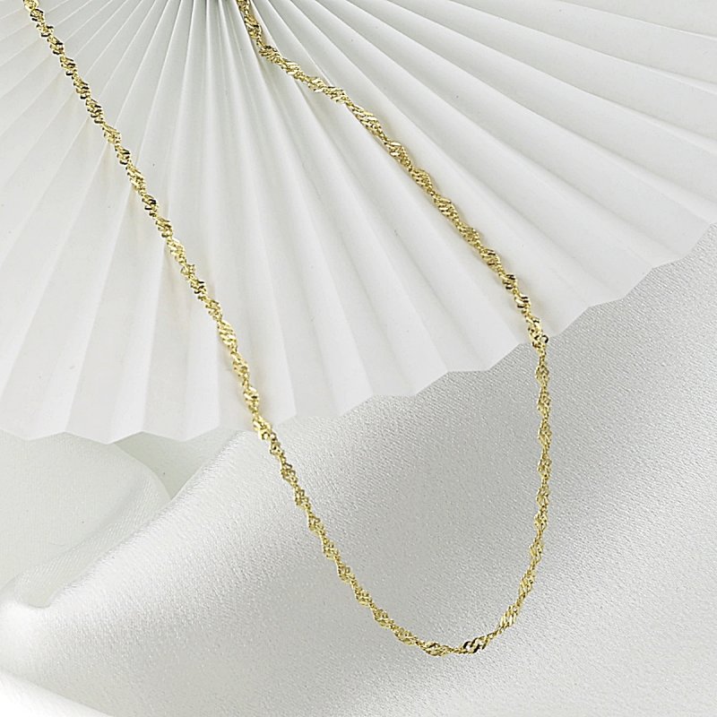 Łańcuszek damski Singapur srebro próby 925 pozłacane