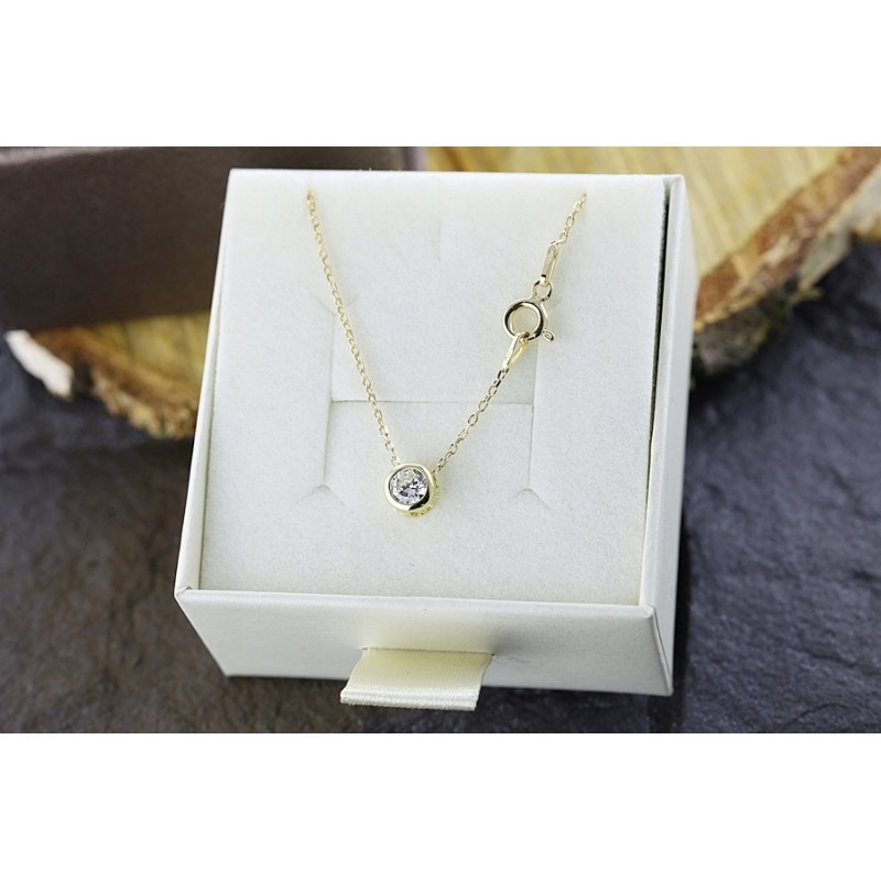 Naszyjnik damski celebrytka z cyrkonią srebro próby 925