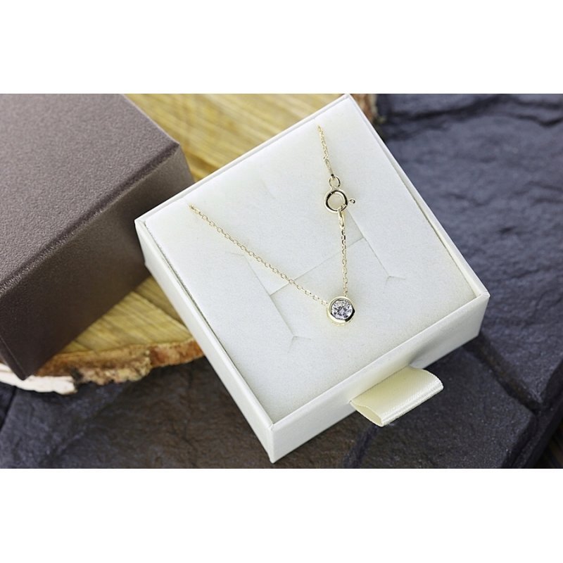 Naszyjnik damski celebrytka z cyrkonią srebro próby 925