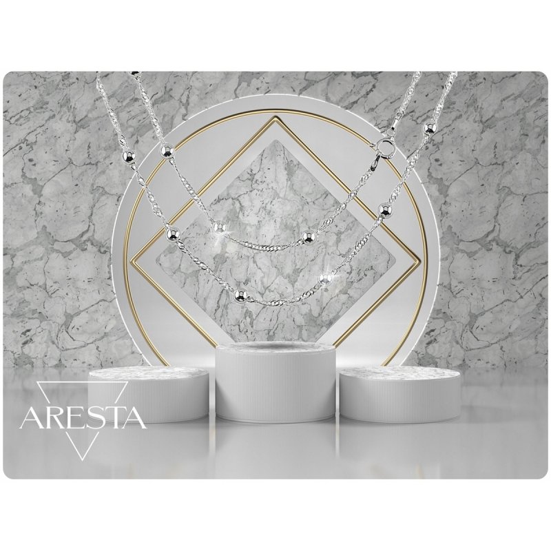 Bransoletka damski Singapur z kuleczkami 4mm długość 17cm srebro próby 925