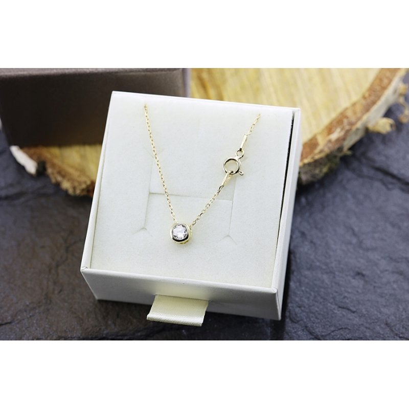 Naszyjnik damski celebrytka z cyrkonią srebro próby 925