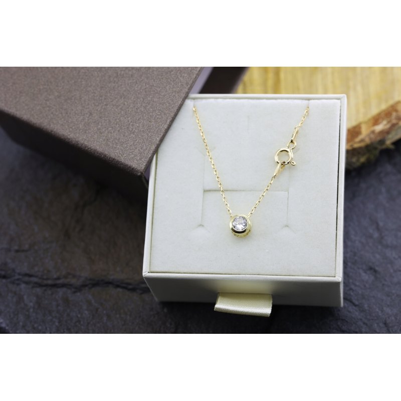 Naszyjnik damski celebrytka z cyrkonią srebro próby 925