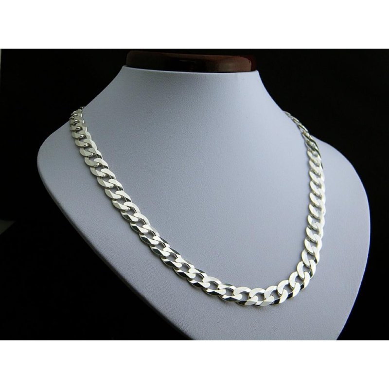 Srebrny męski łańcuszek pancerka długość 60cm szerokość 10,5mm