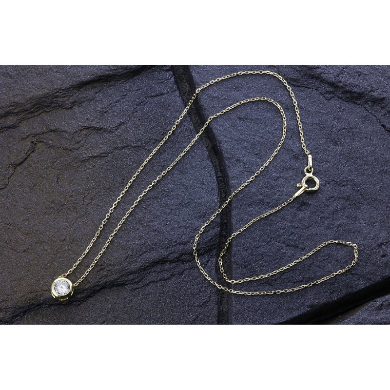 Naszyjnik damski celebrytka z cyrkonią srebro próby 925