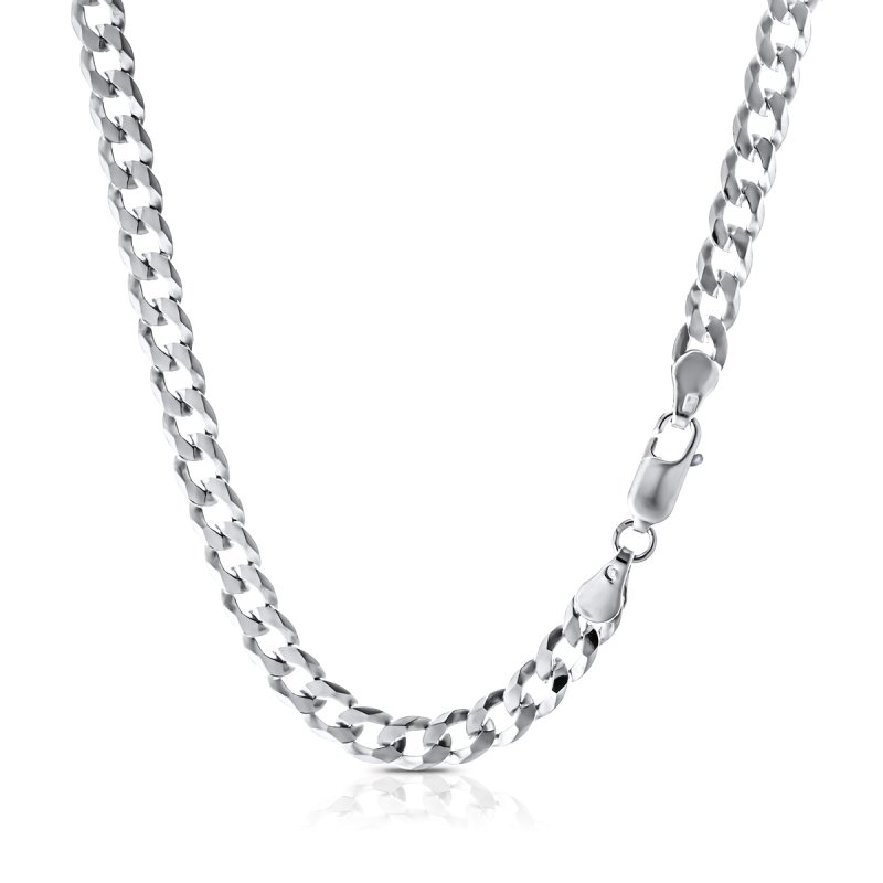 Srebrny łańcuszek Męski 925 Pancerka 5 mm diamentowana 50 cm Naszyjnik Gruby