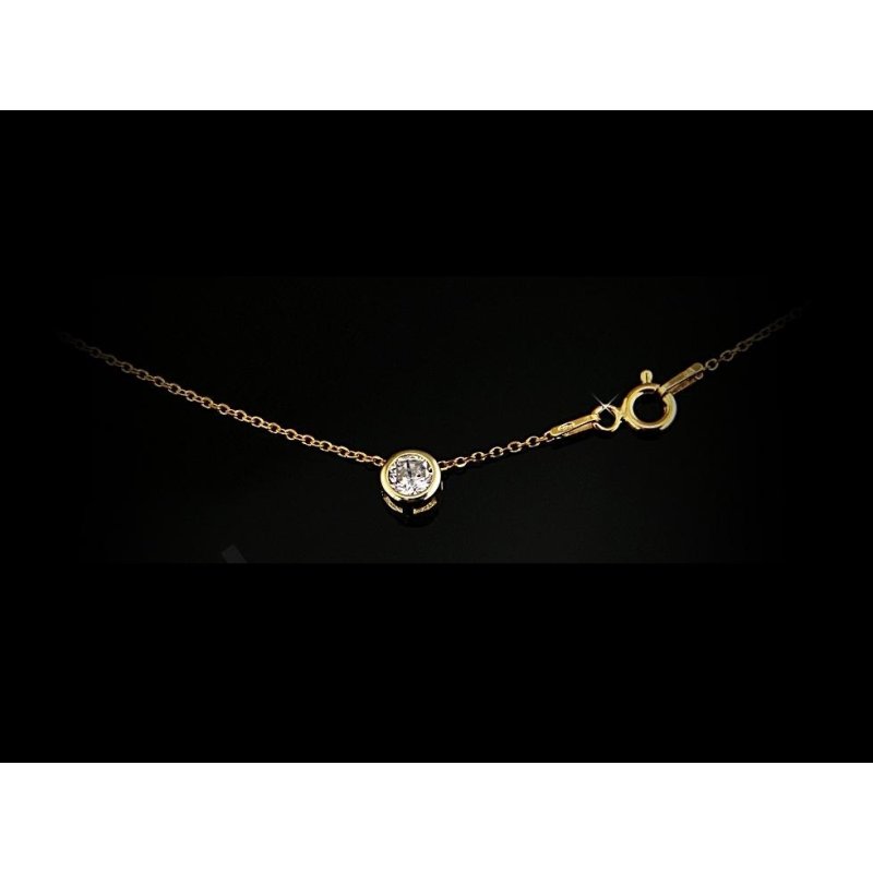 Naszyjnik damski celebrytka z cyrkonią srebro próby 925