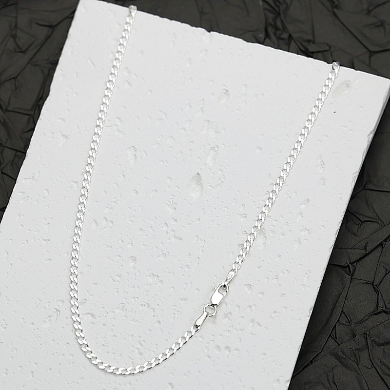 Srebrny łańcuszek Męski 925 Pancerka diamentowana 45 cm Naszyjnik