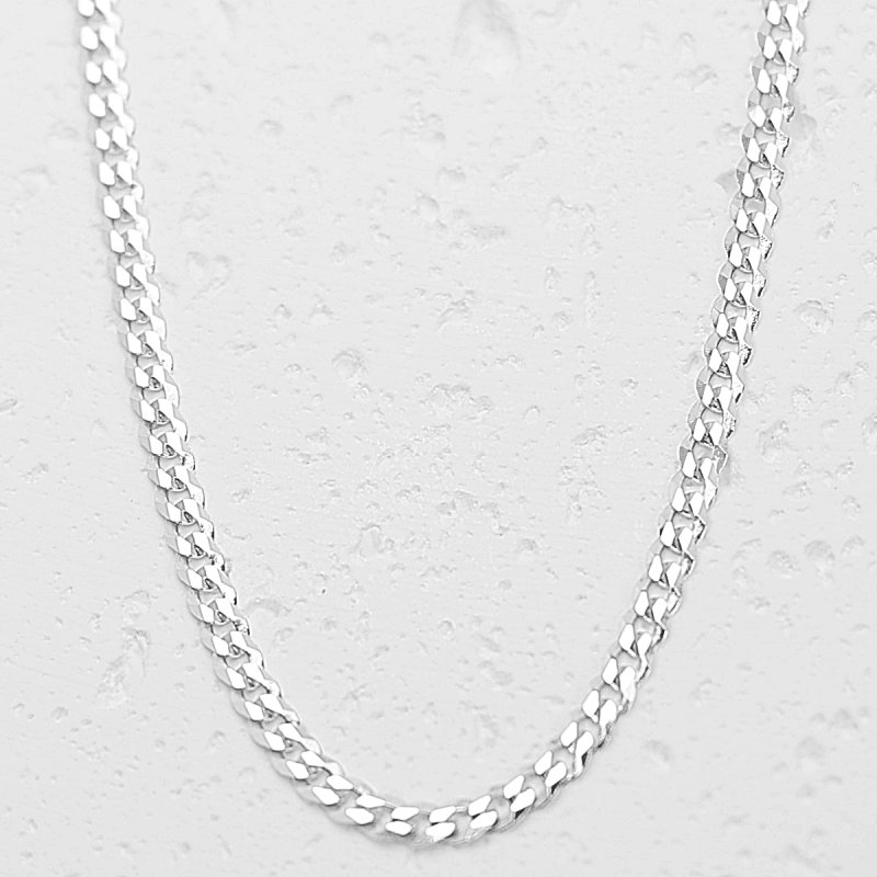 Srebrny łańcuszek Męski 925 Pancerka diamentowana szerokość 3,8 mm 45 cm