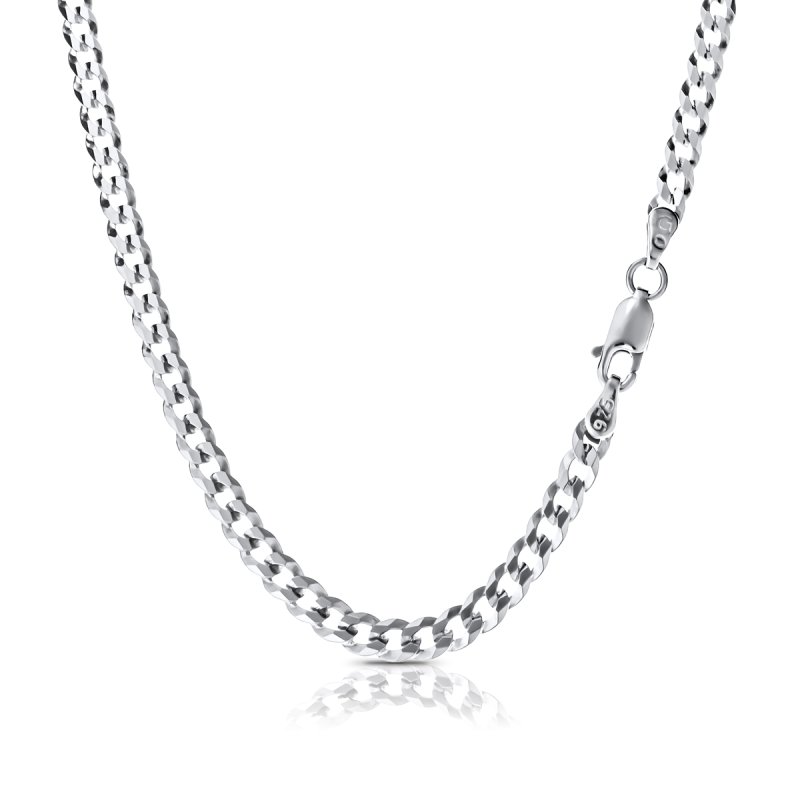 Srebrny łańcuszek Męski 925 Pancerka Diamentowana 3,8 mm 60 cm