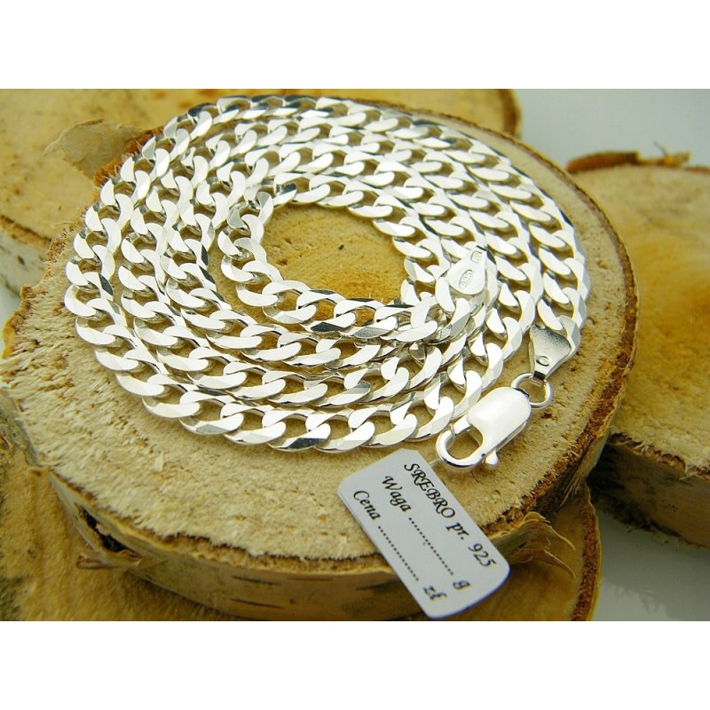 Łańcuszek męski pancerka długość 55cm szerokość 6,6mm srebro próby 925