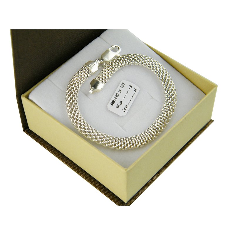 Bransoletka damska ażurowa Tuba szerokość 5mm srebro próby 925