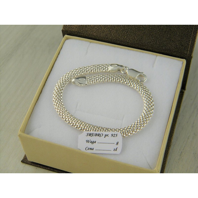 Bransoletka damska ażurowa Tuba szerokość 5mm srebro próby 925