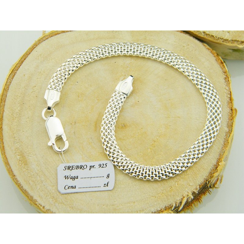 Bransoletka damska ażurowa Tuba szerokość 5mm srebro próby 925