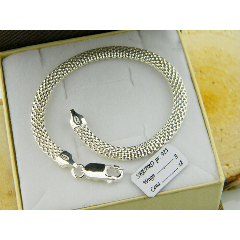 Bransoletka damska ażurowa Tuba szerokość 5mm srebro próby 925