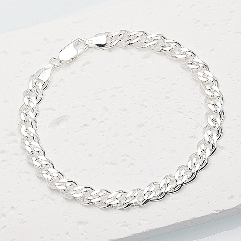 Srebrna męska bransoletka Nonna 21,5 cm, szerokość 7,6mm próby 925