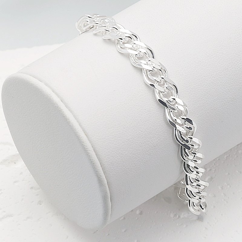 Srebrna męska bransoletka Nonna 22cm, szerokość 7,6mm próby 925