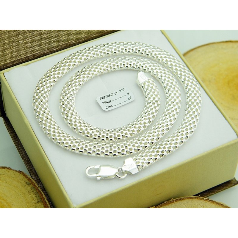 Naszyjnik damski Tuba szerokość 8mm srebro próby 925