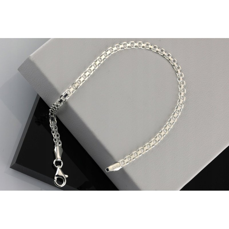 Bransoletka damska Bismark srebro próby 925 szerokość 3mm