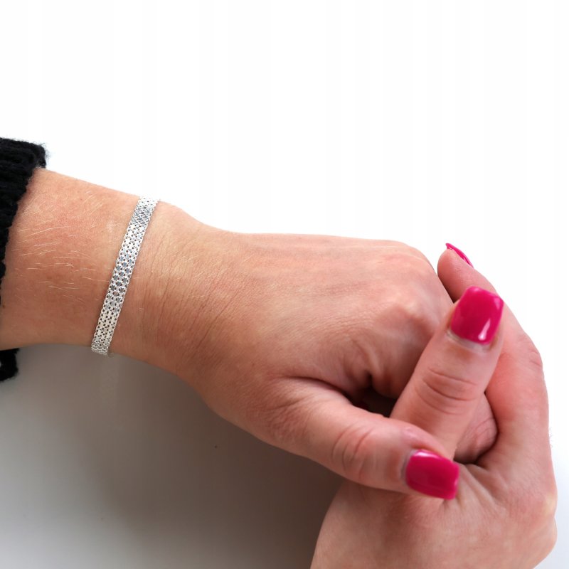 Bransoletka damska Bismark srebro próby 925 szerokość 6mm