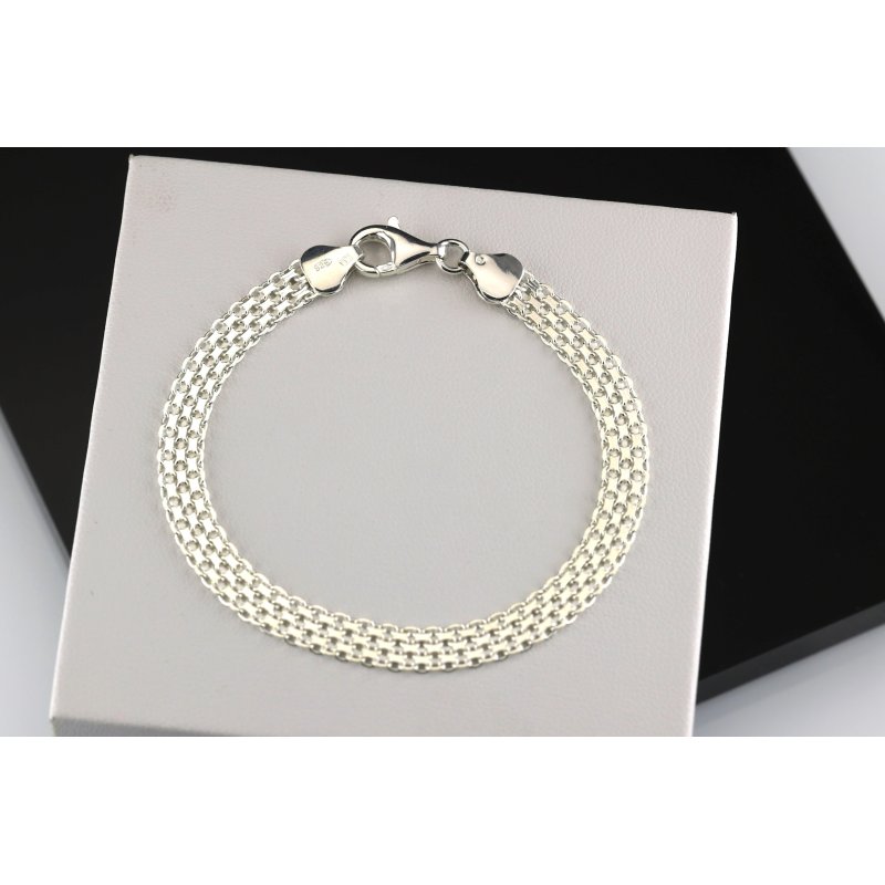 Bransoletka damska Bismark srebro próby 925 szerokość 6mm