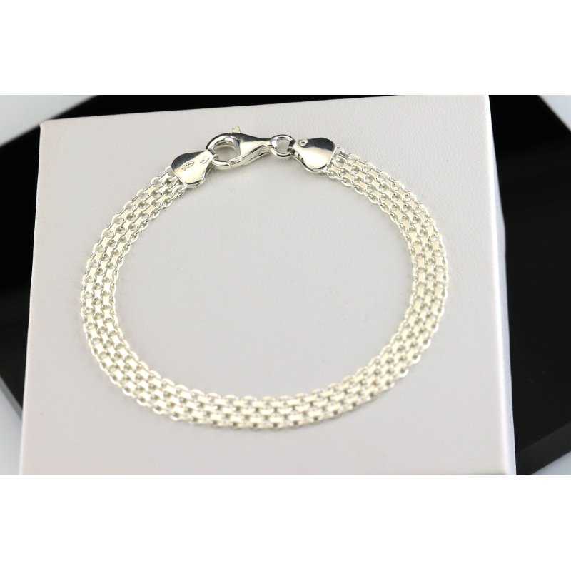 Bransoletka damska Bismark srebro próby 925 szerokość 6mm