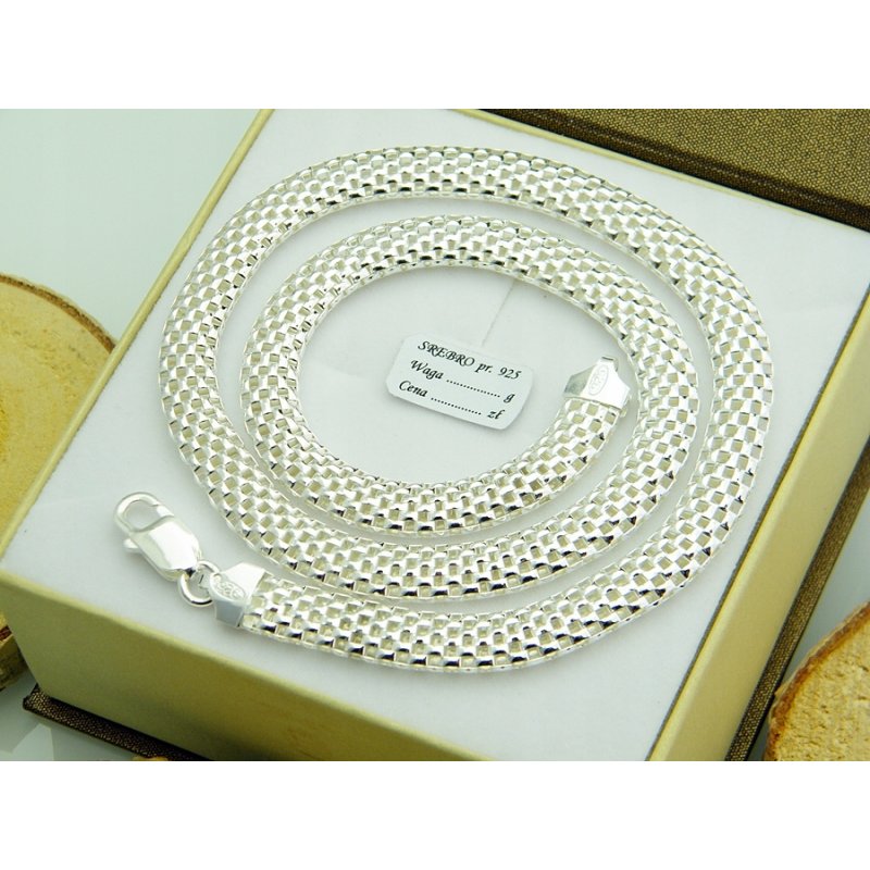 Naszyjnik damski Tuba szerokość 8mm srebro próby 925