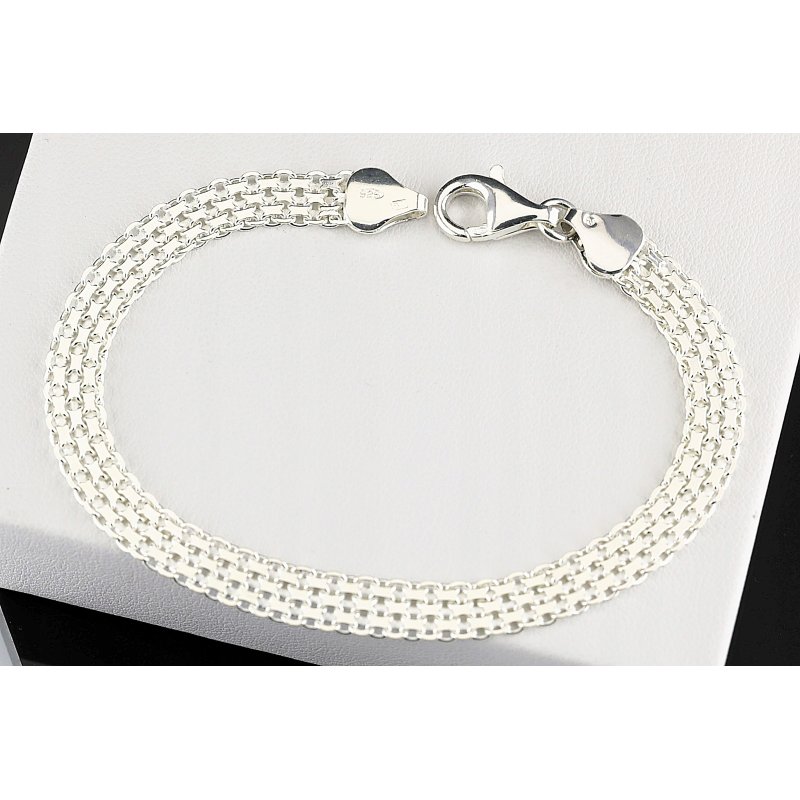 Bransoletka damska Bismark srebro próby 925 szerokość 6mm