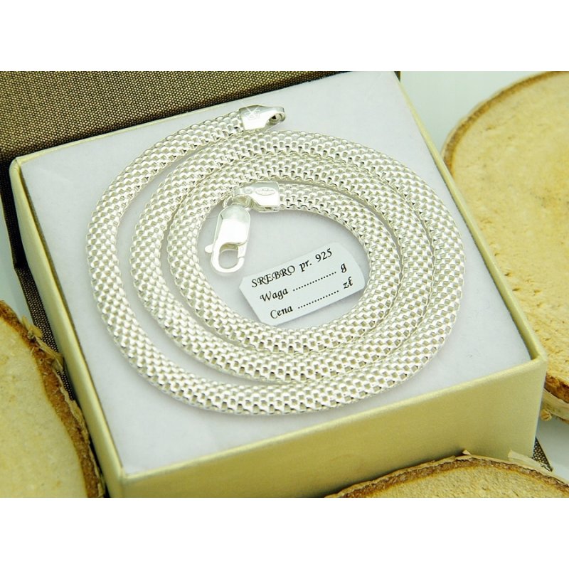 Naszyjnik damski Tuba szerokość 5mm srebro próby 925