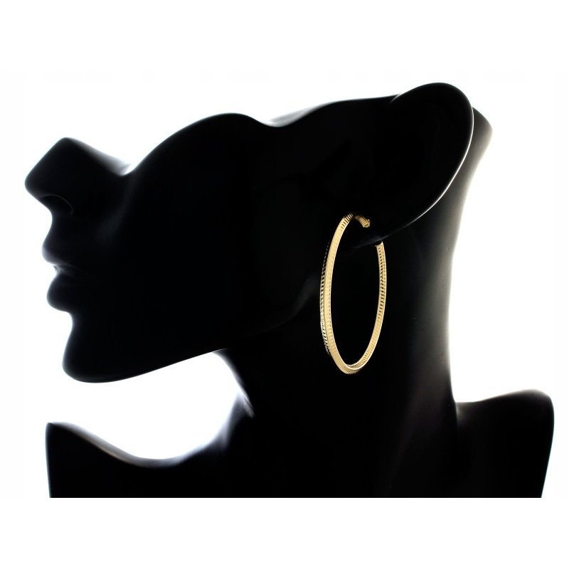 Złote kolczyki koła próby 585, średnica 48mm