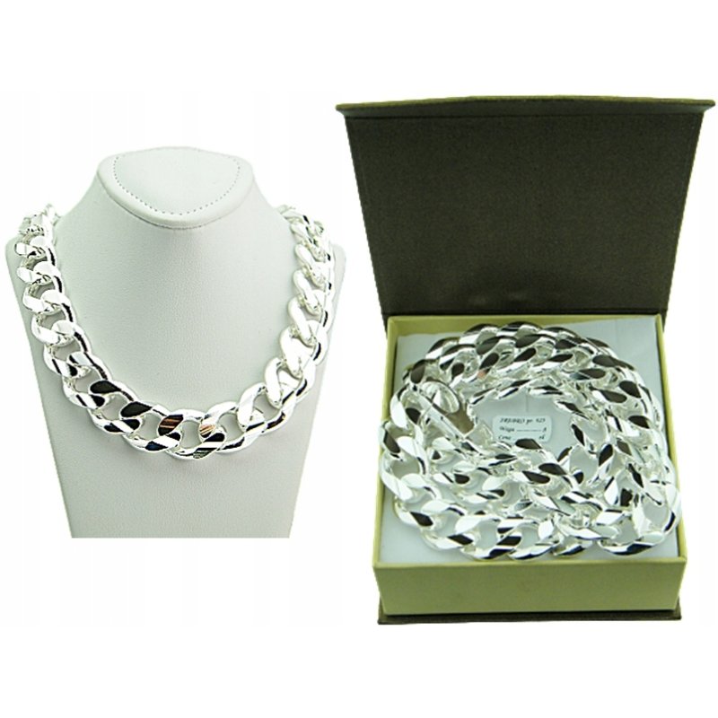 Łańcuszek męski pancerka długość 60cm szerokość 15,5mm srebro próby 925