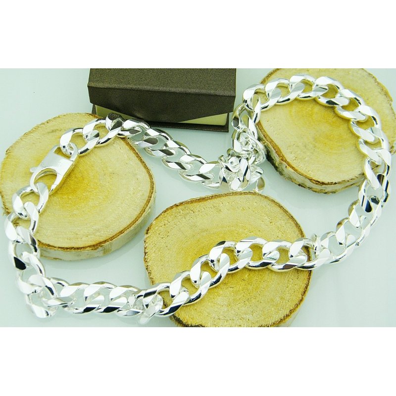 Łańcuszek męski pancerka długość 60cm szerokość 15,5mm srebro próby 925