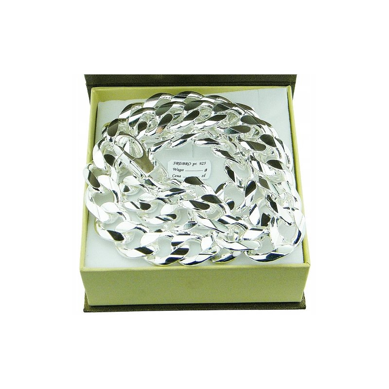 Łańcuszek męski pancerka długość 60cm szerokość 15,5mm srebro próby 925