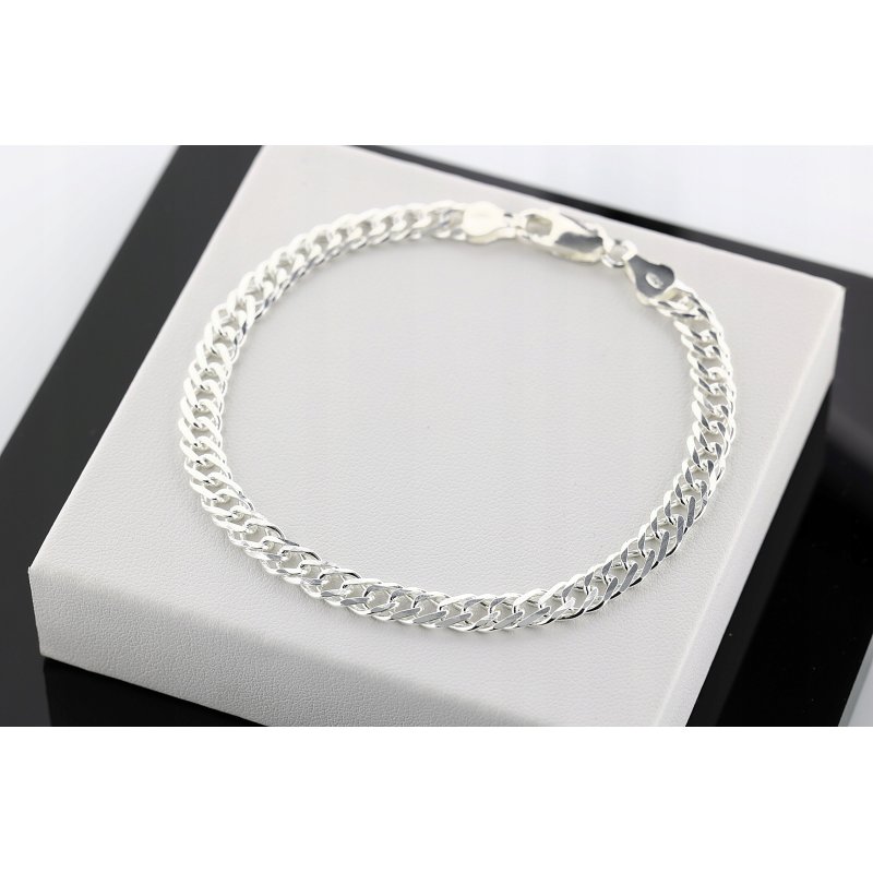 Bransoletka męska Rombo srebro próby 925 szerokość 6mm