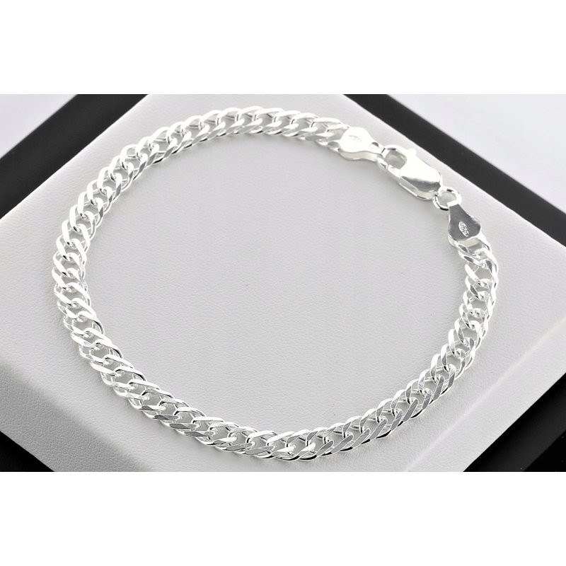 Bransoletka męska Rombo srebro próby 925 szerokość 6mm