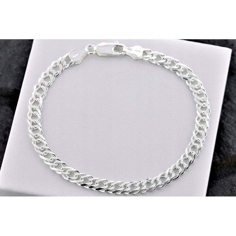 Bransoletka męska Rombo srebro próby 925 szerokość 6mm